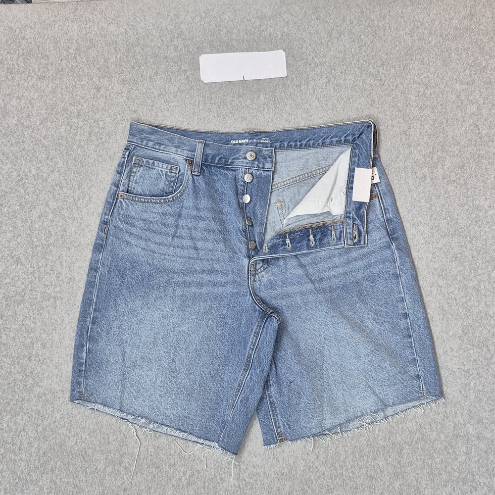 Old Navy Women Shorts 8 Blue Denim Melody Mid-Rise Baggy 9 Inseam Shorts NWT